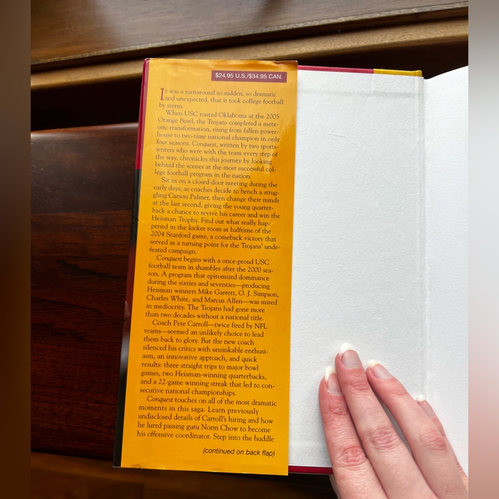 3/$24 Hardcover Book Conquest by Dan Wharton (USC Football) - Picture 5 of 7
